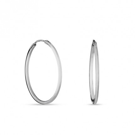 Pendientes de aro de plata en tubo 35MMX2MM