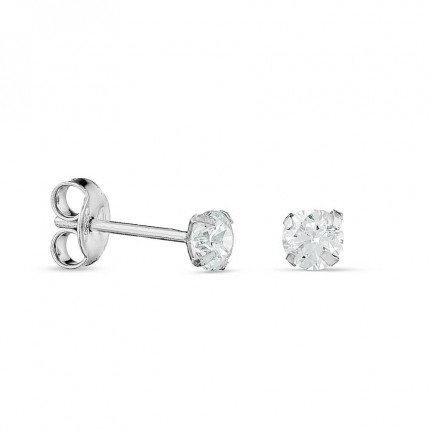 Brincos em prata com zircónia de 3 MM