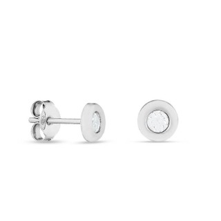Brincos em prata com círculo e zircónia de 3 MM