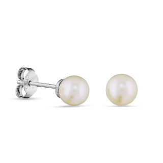 Pendientes de plata con perla de agua dulce 6MM