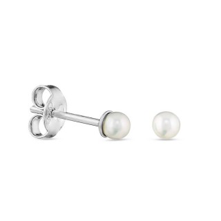 Pendientes de plata con perla de agua dulce 3MM