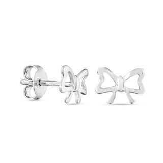 Pendientes de plata lazo con forma corazón
