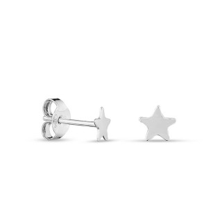 Pendientes de plata en estrella lisa