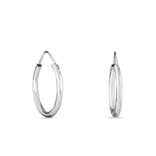 Pendientes de aro de plata en tubo 20MM