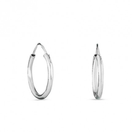 Brincos de argola em prata em tubo de 20MM