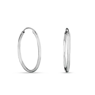 Pendientes de aro de plata en tubo 30MM