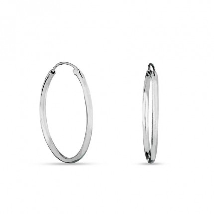Brincos de argola em prata em tubo de 30MM