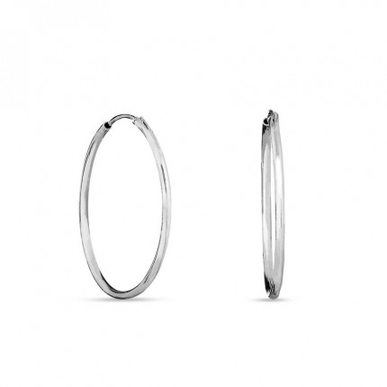 Brincos de argola em prata em tubo de 40MM