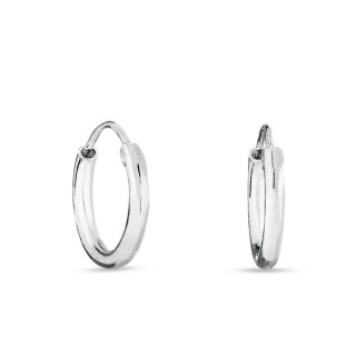 Brincos de argola em prata em tubo de 14MM
