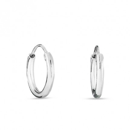 Brincos de argola em prata em tubo de 14MM