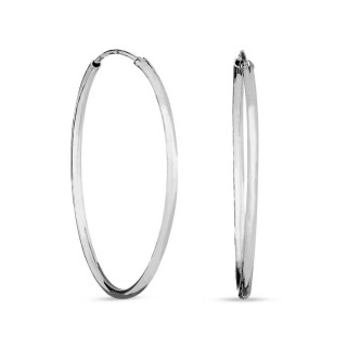 Pendientes de aro de plata en tubo 45MM