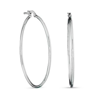 Brincos de argola em prata em tubo de 40 MM