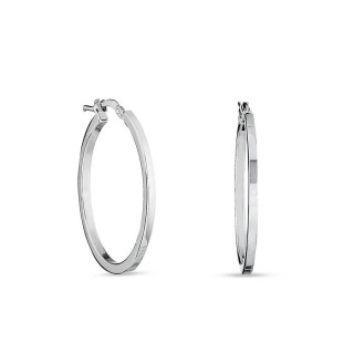 Pendientes de aro de plata planas 25MM