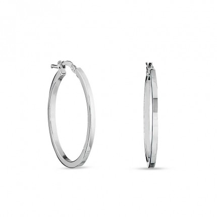 Pendientes de aro de plata planas 25MM