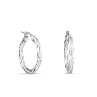 Brincos de argola entrançada em prata de 15MM