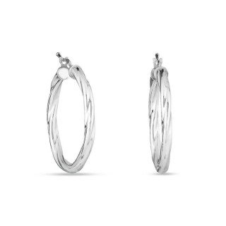 Pendientes de aro de plata rizada 25MM