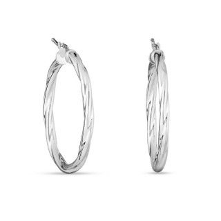 Brincos de argola em prata entrançada de 30MM