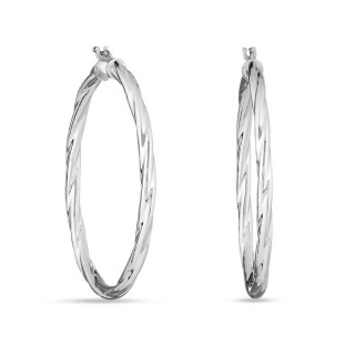Pendientes de aro de plata rizada 40MM