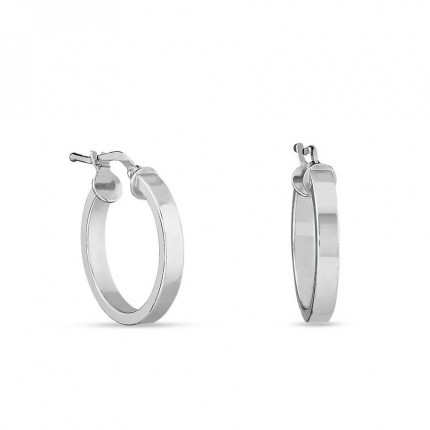 Pendientes de aro de plata plana 15MM