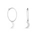 Pendientes de aro de plata con colgante de luna