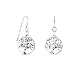 Pendientes de plata con árbol de la vida