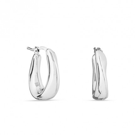 Pendientes de aro ondulados de plata