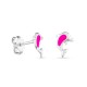 Pendientes de plata con delfines rosa en esmalte