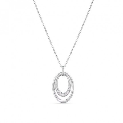 Collar de plata grande con círculos entrelazados y circonita