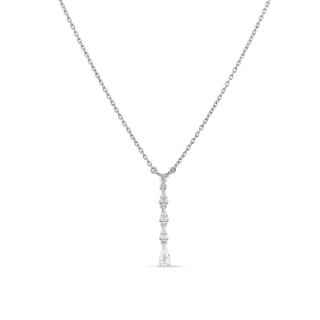 Collar de plata en forma Y con 5 circonitas 40+3CM