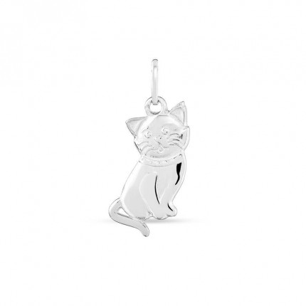 Colgante de plata gato