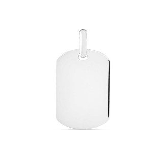 Colgante de plata con placa lisa grande