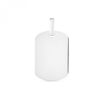 Pendente em prata com placa lisa e grande
