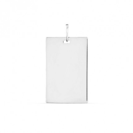 Colgante de plata con placa cuadrada mediana