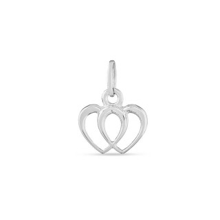 Colgante de plata 2 corazones unidos
