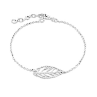 Pulsera de plata hoja de 18CM