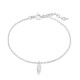 Pulsera de plata colgante pluma de 18CM