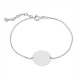 Pulsera de plata con círculo grande para grabar 18CM