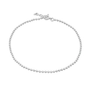 Tobillera de plata con bolitas 24+2CM
