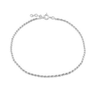Tobillera de plata con cordón 24+2CM