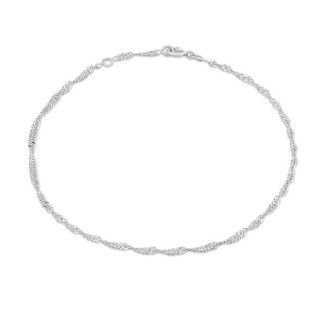 Tobillera de plata singapur 24+2CM