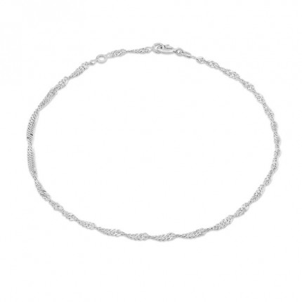Tobillera de plata singapur 24+2CM