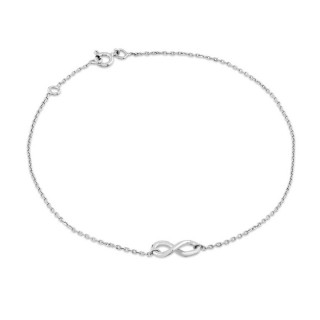 Tobillera de plata infinito 24+2CM