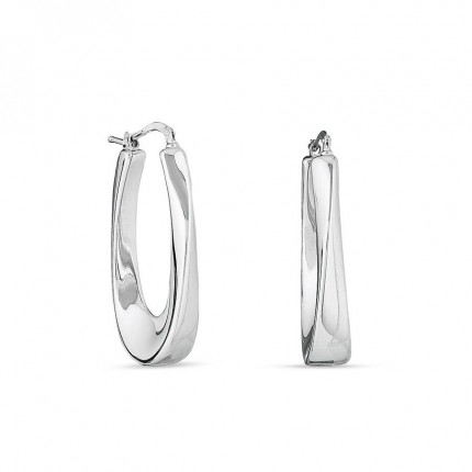 Pendientes de aro de plata ovalados