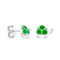 Pendientes de plata tortuga esmalte verde