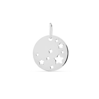 Colgante de plata con medalla de estrellas