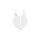 Colgante de plata con corazón partido y 2 argollas