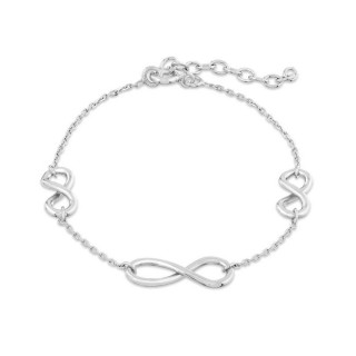 Pulsera de plata 3 infinitos lisos 18CM