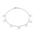 Pulsera de plata con colgantes de 8 corazones 18CM