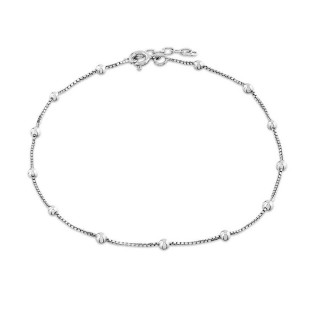 Tobillera de plata con círculos 26CM
