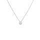 Colar em ouro branco 9K de 42 cm com pendente de chatón e zircónia de 4MM